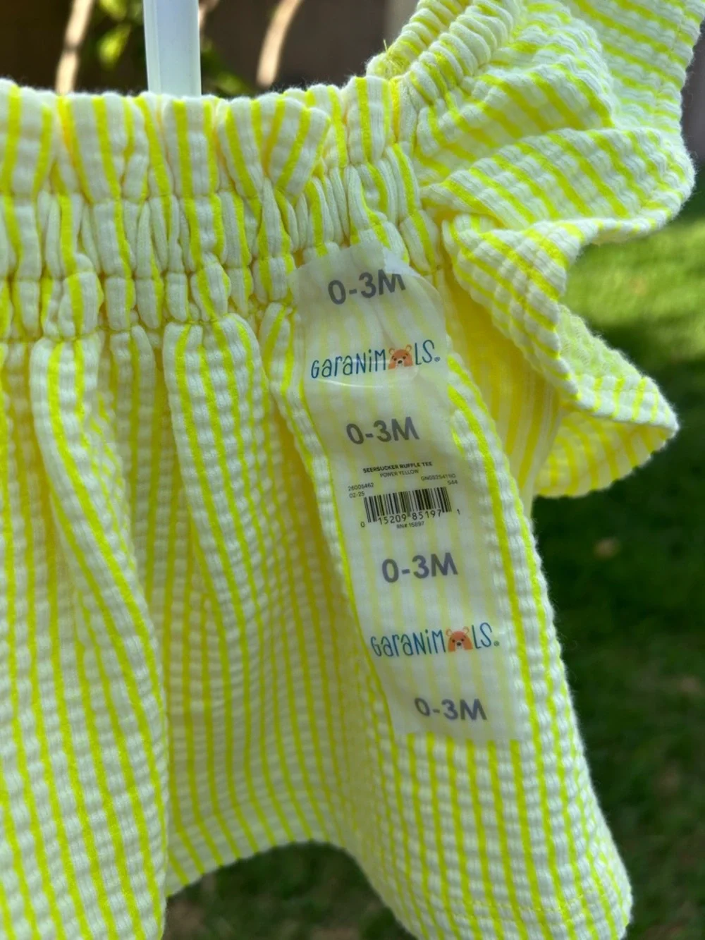 Garanimals Yellow Seersucker Ruffle Top and Shorts Set